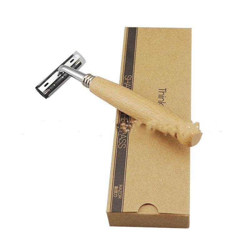 Wooden hand razor