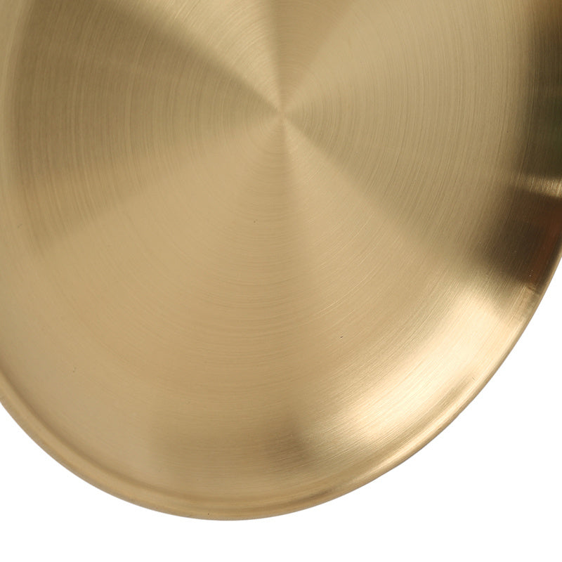 Stainless steel golden dessert plate