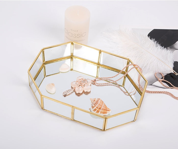 Golden Glass Storage Tray