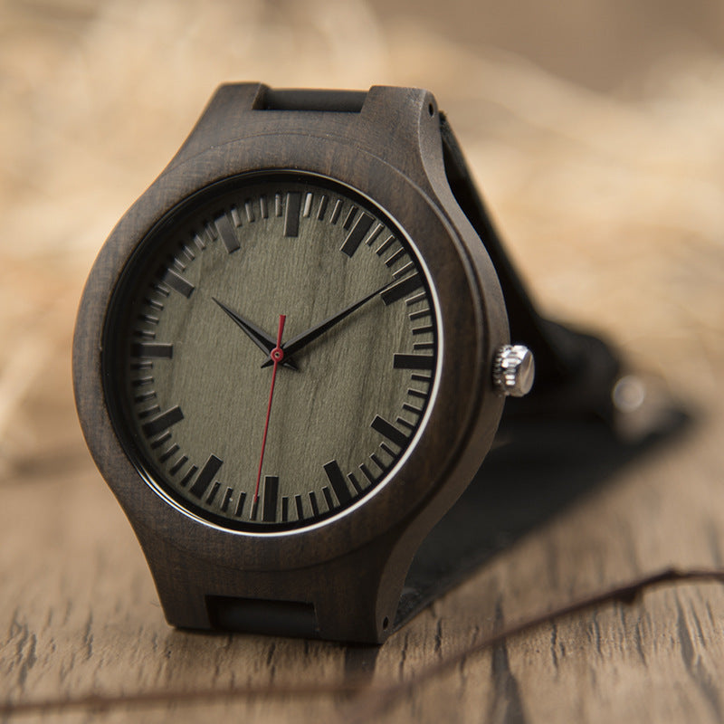 Fashion wooden watch ebony