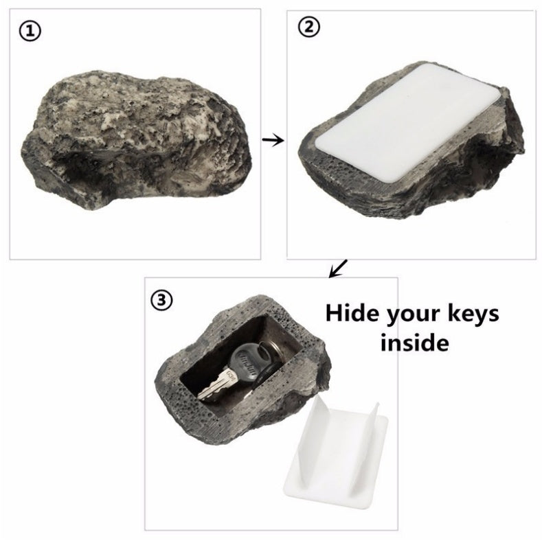 Simulation stone storage box money box resin stone shape hidden safe key