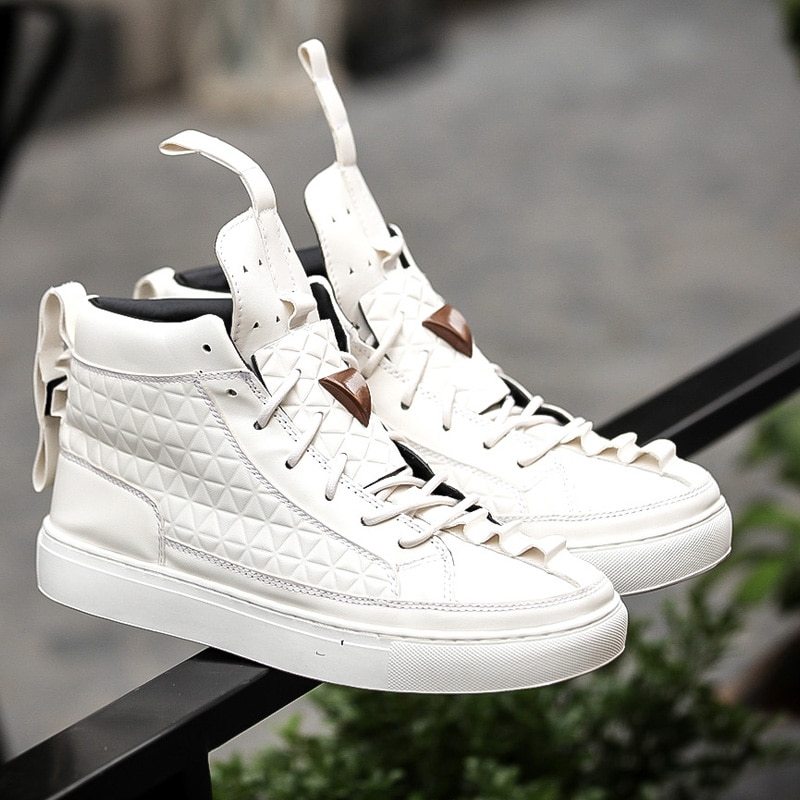 New Spring Autumn Men red black white Casual Shoes Men High Tops Fashion Shoes Zapatos De Hombre Male botas