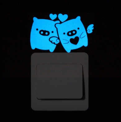 Blue Luminous cartoon switch sticker