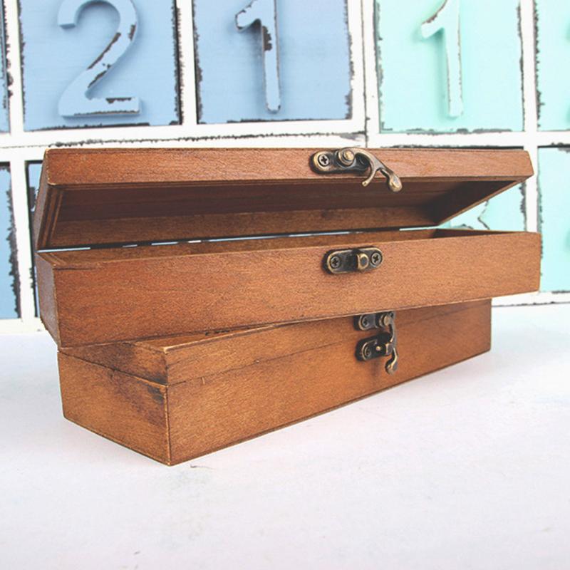 Simple wooden stationery box