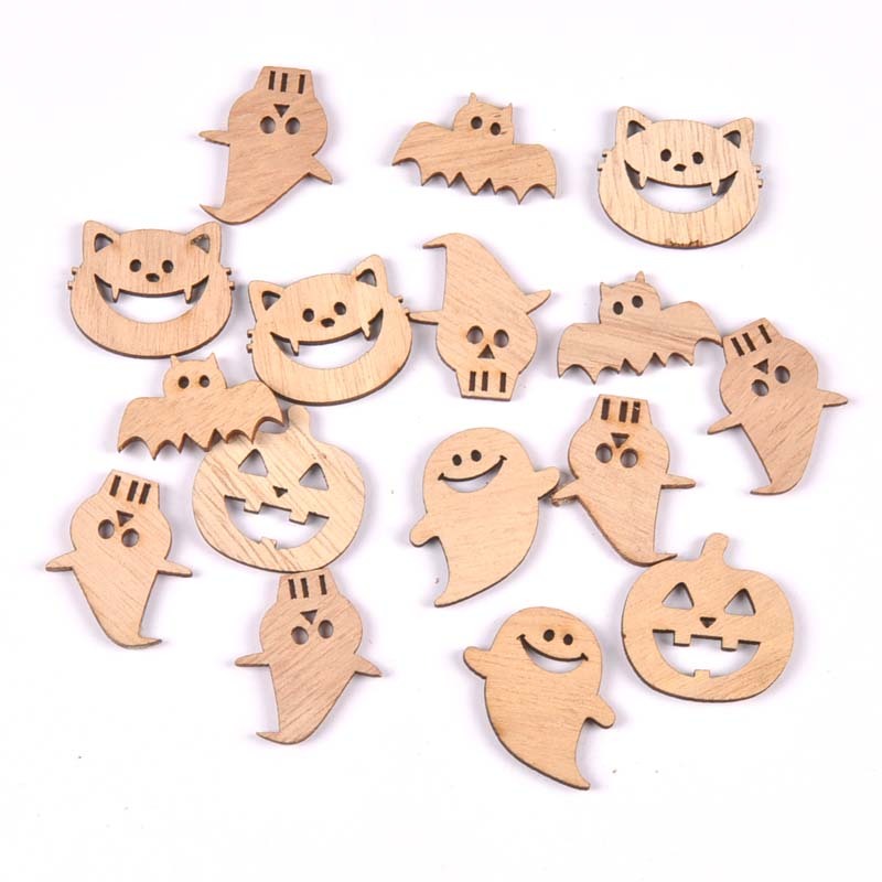 Decorative Accessories Halloween Butterfly Pattern Wood Chip Handmade