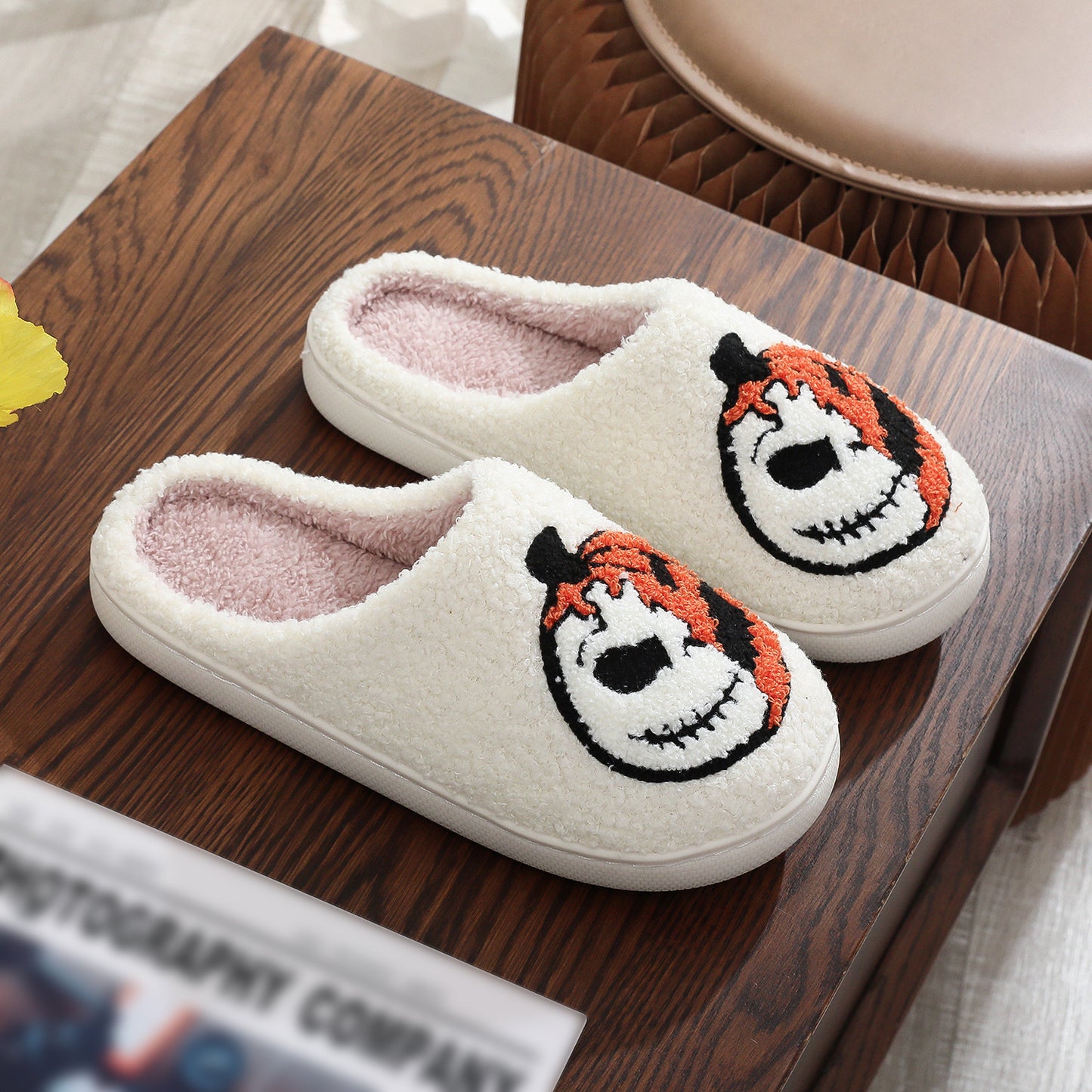 Comfortable The Nightmare Before Christmas Embroidery Cotton Slippers