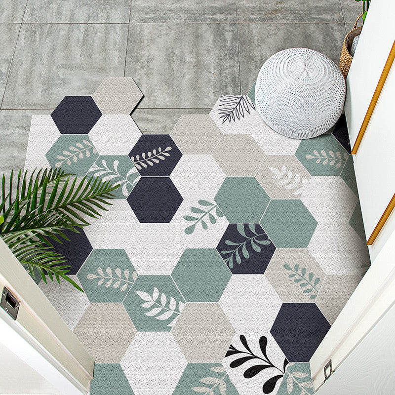 Living Room Indoor Outdoor Floor Entrance Doormat Custom Silk Loop DIY Cut Geometric Pattern Foot Doormat Carpet