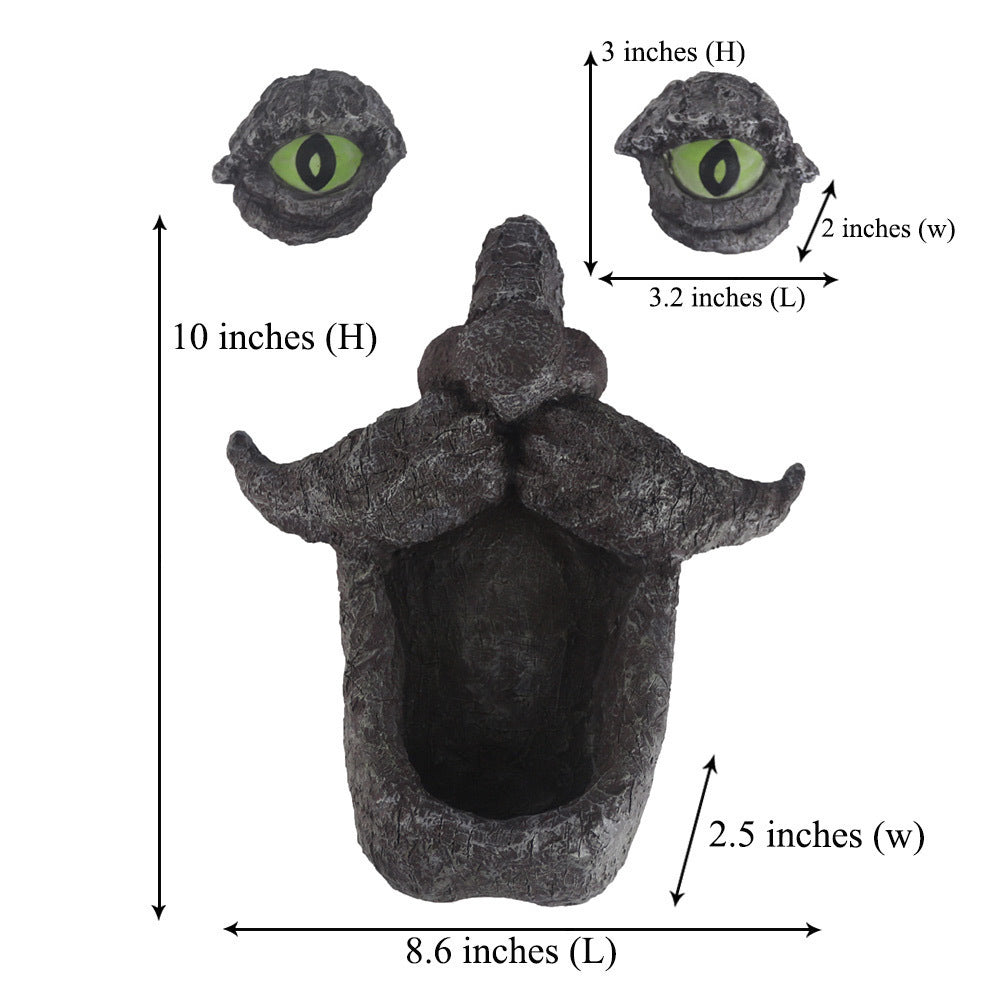 Garden Sculpture Bird Feeder Big Eye Fluorescent Tree Face