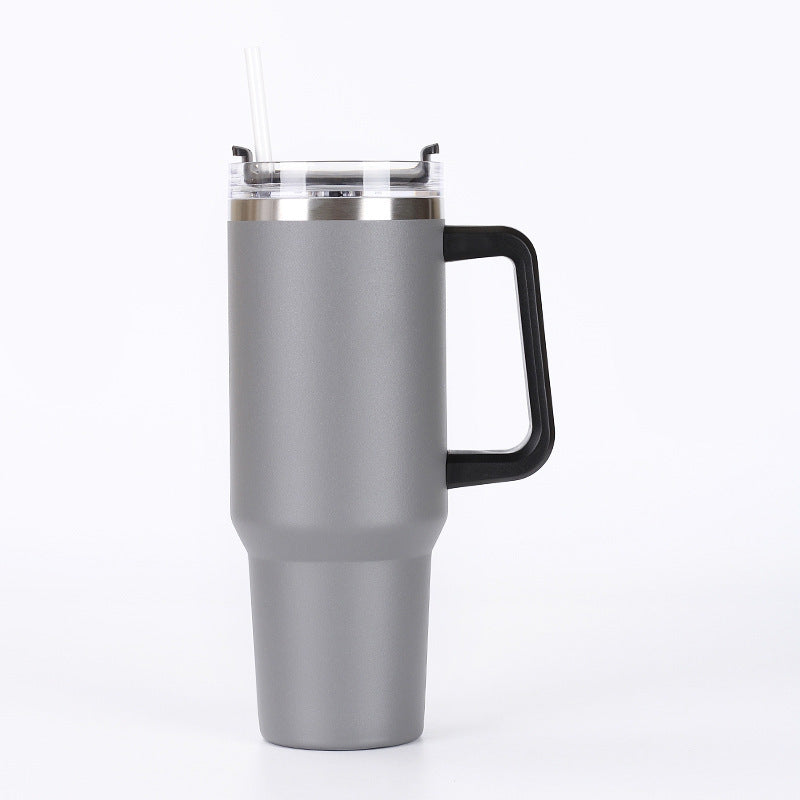 40oz Stainless Steel Thermos Cup Fashion Simple Handle Large Ice Cup