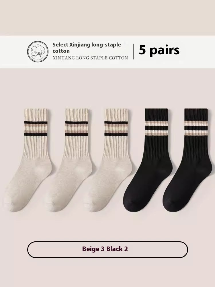 Men's Mid-calf Cotton Socks Boneless Pure Cotton Breathable Sports Plus Size