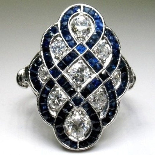 Gorgeous Antique Silver Ring Italian Style Jewelry