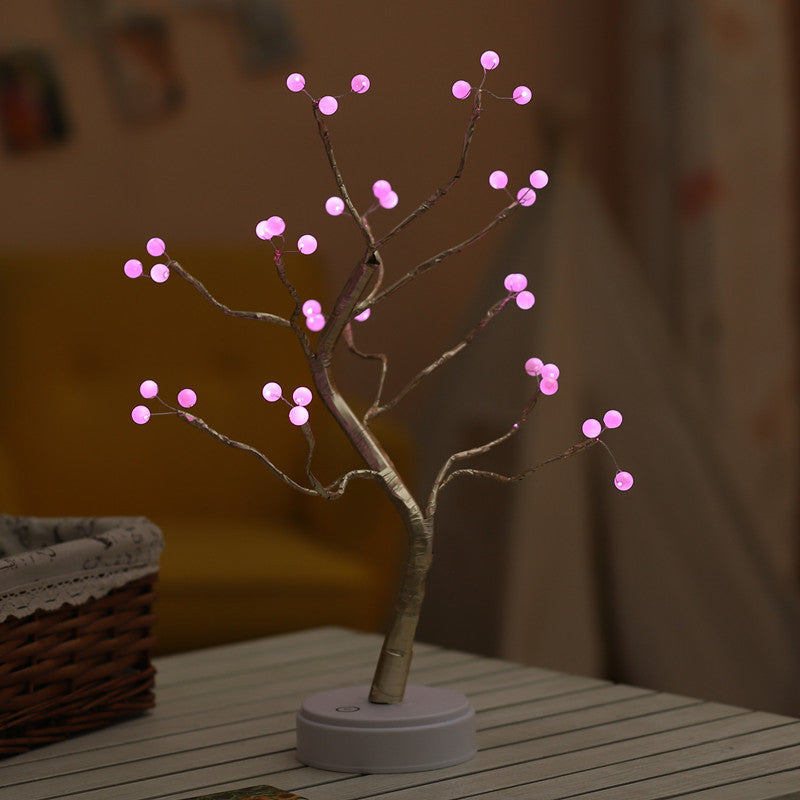 LED USB Fire Tree Light Copper Wire Table Lamps Night Light