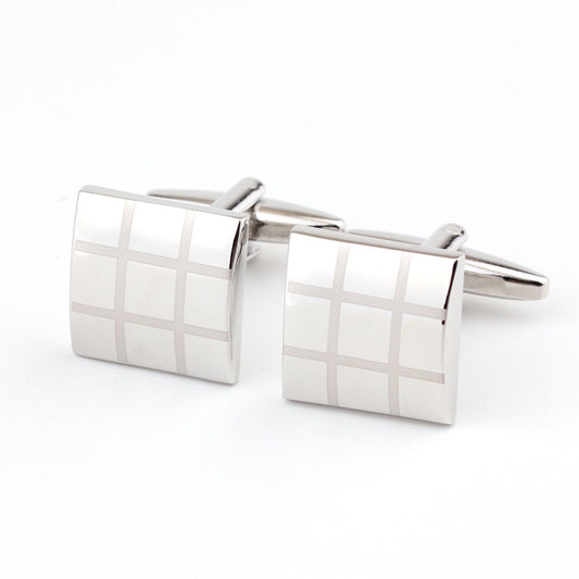 Square Plaid French Shirt Men's Cufflinks Cufflink