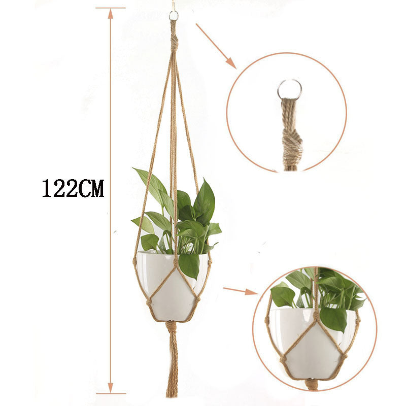 Gardening and Greening Flower Pot Hemp Rope Hanging Basket