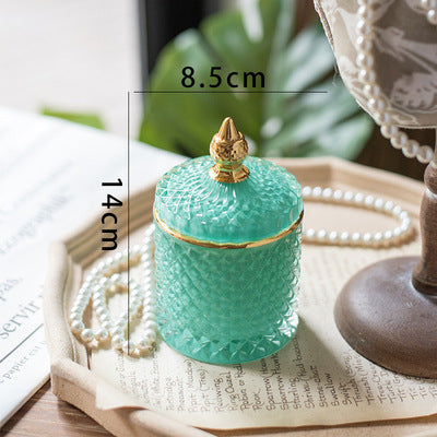 French Light Luxury Multicolor Glass Storage Jar