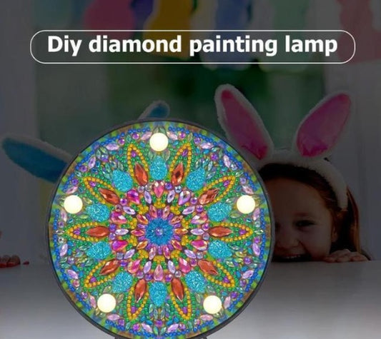 Diamond painting with small night light