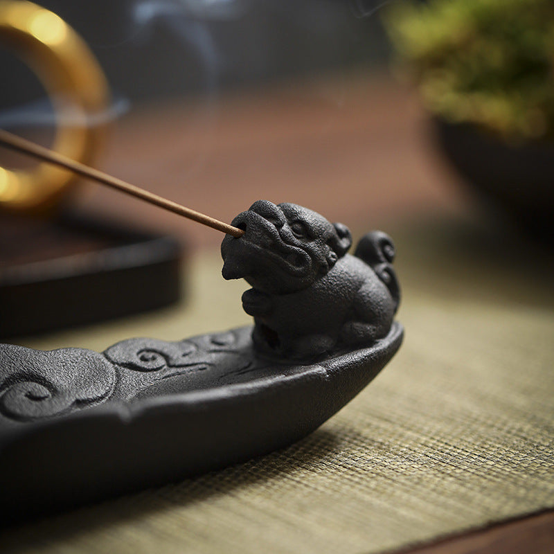 Home Ceramic Decor Incense Stick Holder Aromatherapy Censer Auspicious Clouds Incense Burner  Office Teahouse Ornament