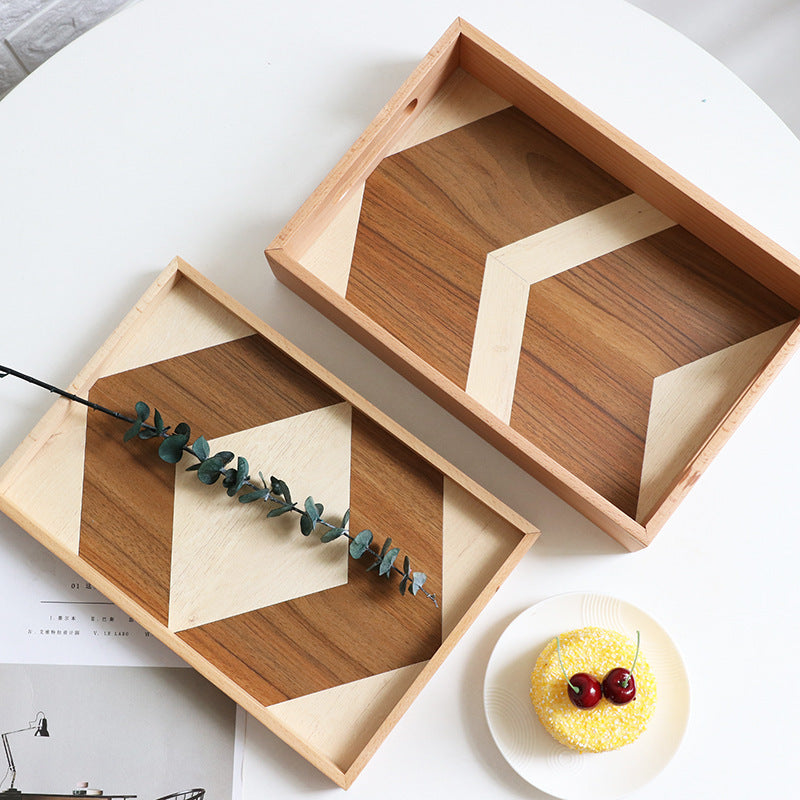 Wooden fruit cake tray