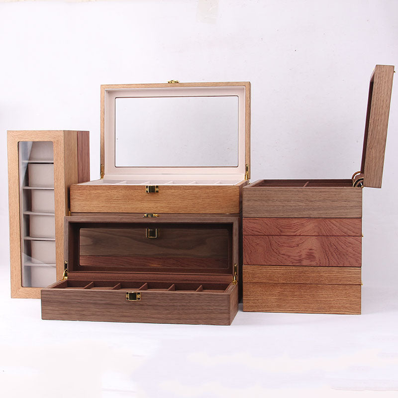 High-end clamshell wooden watch box