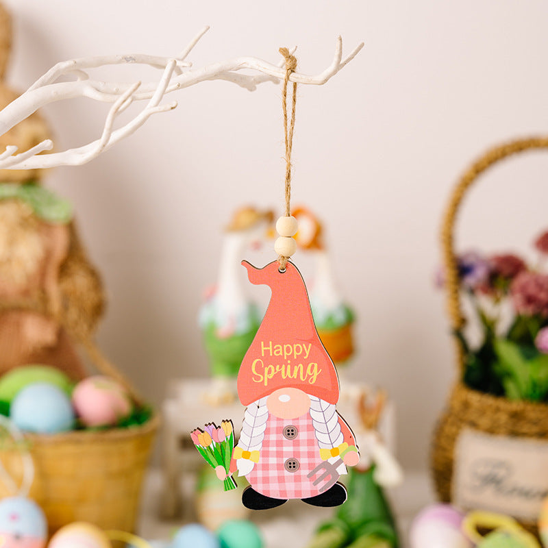 Wooden Faceless Doll Pendant