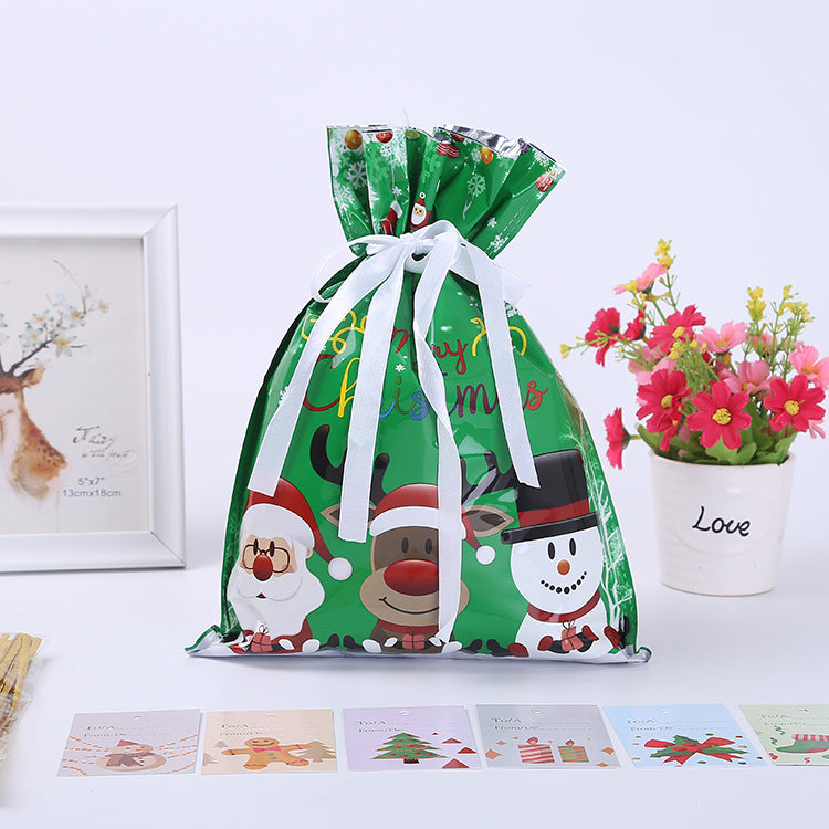 Christmas Gift Wrapping Bag Drawstring Decoration