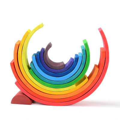 Children's solid wood rainbow blocks