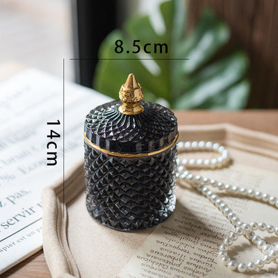 French Light Luxury Multicolor Glass Storage Jar