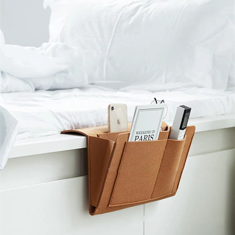 Bed Storage Bag with Pocket Felt Bedside Hanger Table Sofa Bedroom Mattress Bedside Anti-slip Organizer Holders