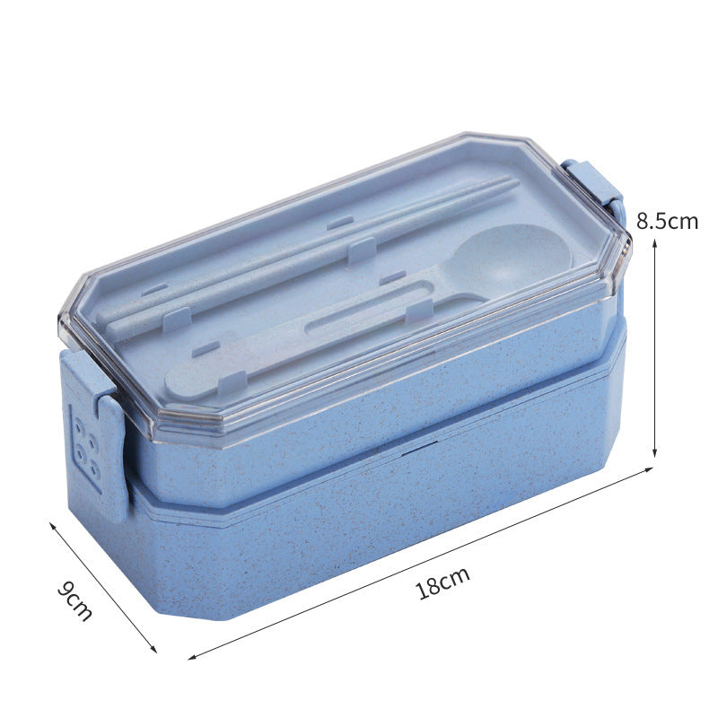 Wheat straw double-layer lunch box