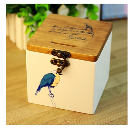 Bluebird Wooden Money Box