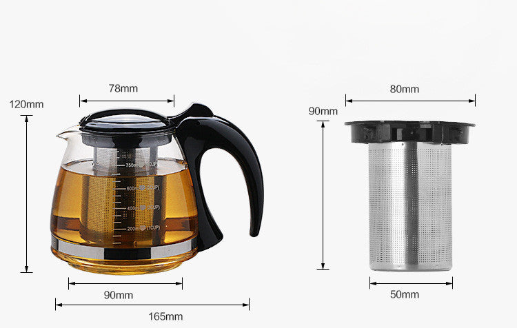 Heat resistant glass teapot 1200ml