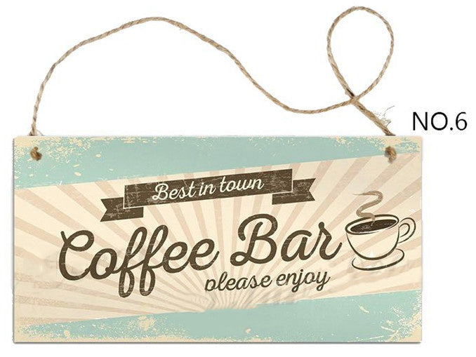 Coffee Signboard Wooden Hanging Sign