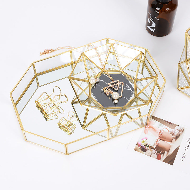 Golden Glass Storage Tray