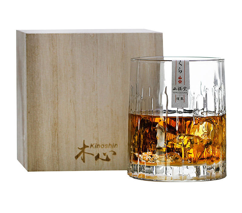 Design Japanese style wooden heart cup whiskey glass