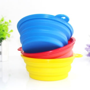 Folding silicone portable dog pot pet dog drinking water basin small dog drinking water use tool