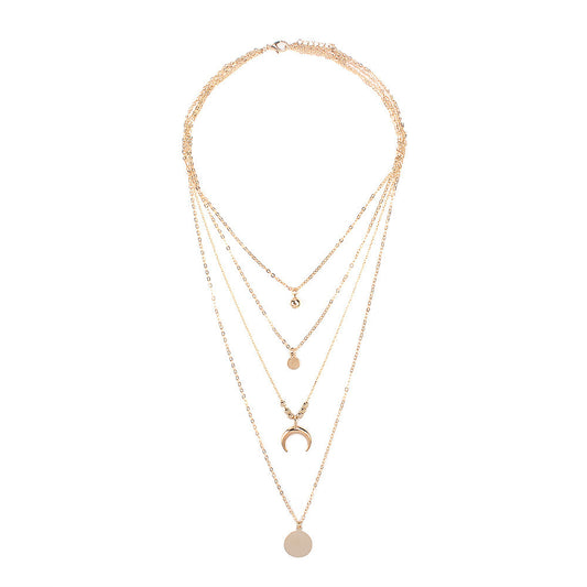 Personalized multi-layer crescent round piece Pendant