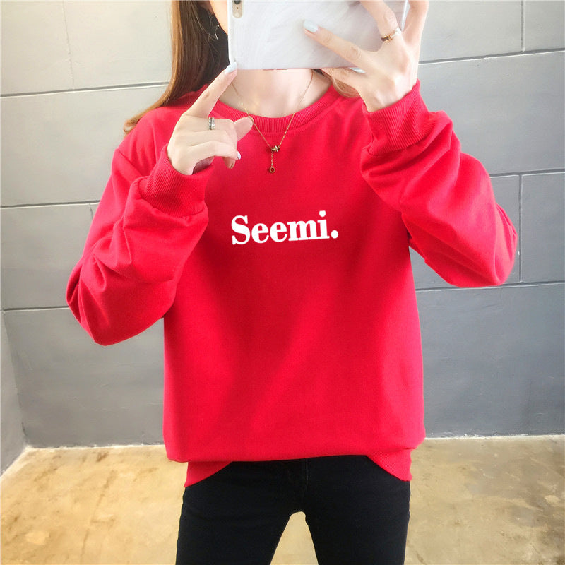 Thin Sweater Women's Round Neck Letter Jacket Plus Size Women's Clothing