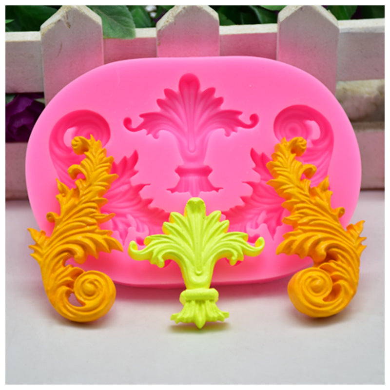 Flower vine embossed cake silicone mold