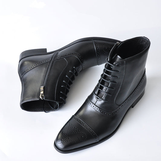 Men's three-joint polishing high-top leather shoe cloth