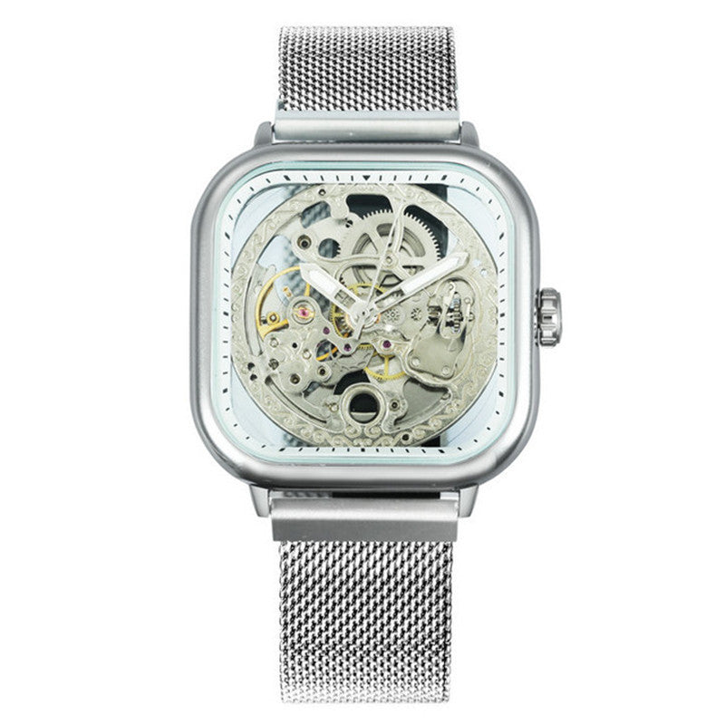 Square hollow men's automatic mechanical watch