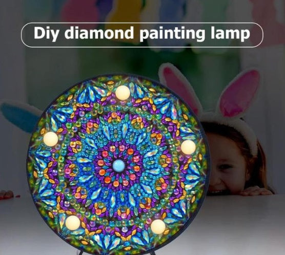 Diamond painting with small night light