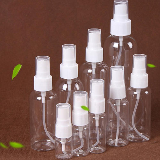 Clear plastic spray bottle