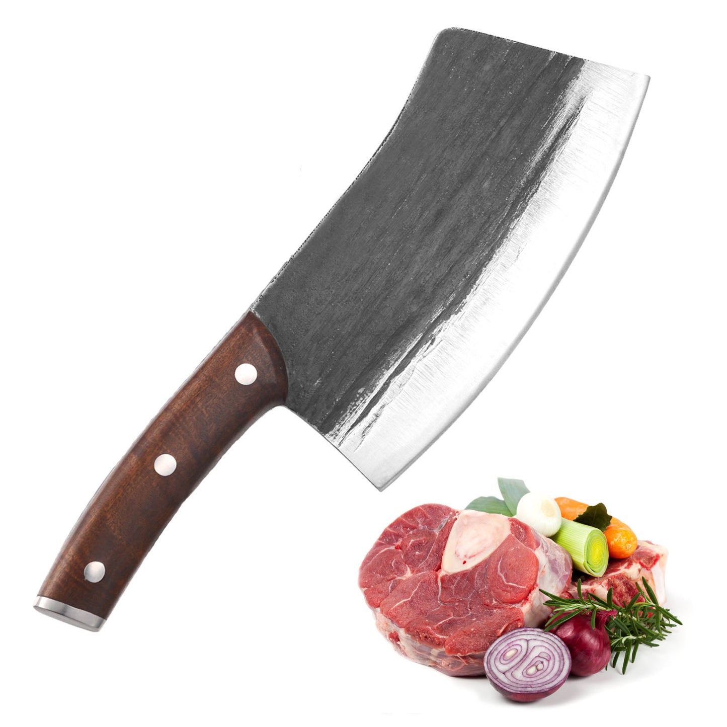 Meat Cleaver Knife Heavy Duty Japanese Hand Forged Chef Knife, Cleaver Knife For Meat Cutting