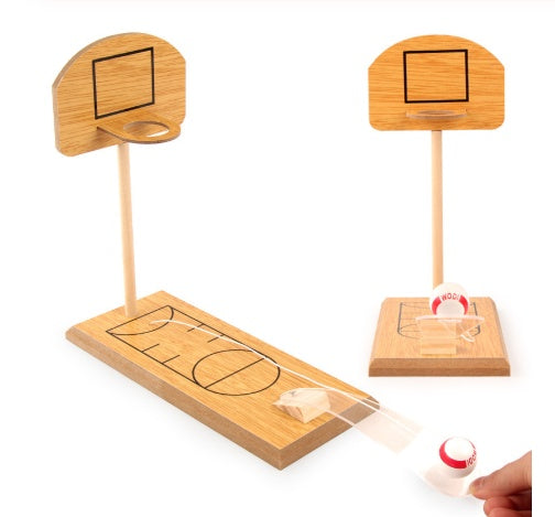 Wooden tabletop basketball game