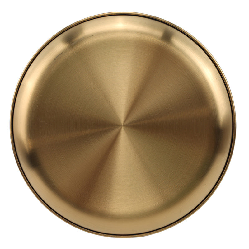 Stainless steel golden dessert plate