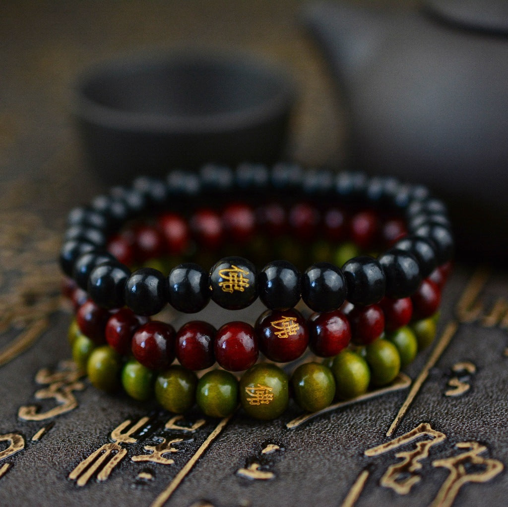 Wooden bead bracelet