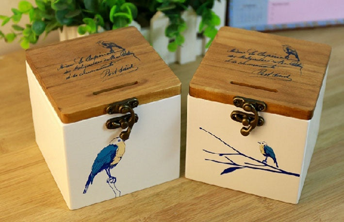 Bluebird Wooden Money Box