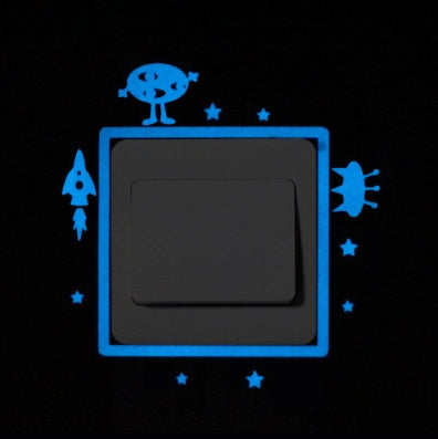 Blue Luminous cartoon switch sticker