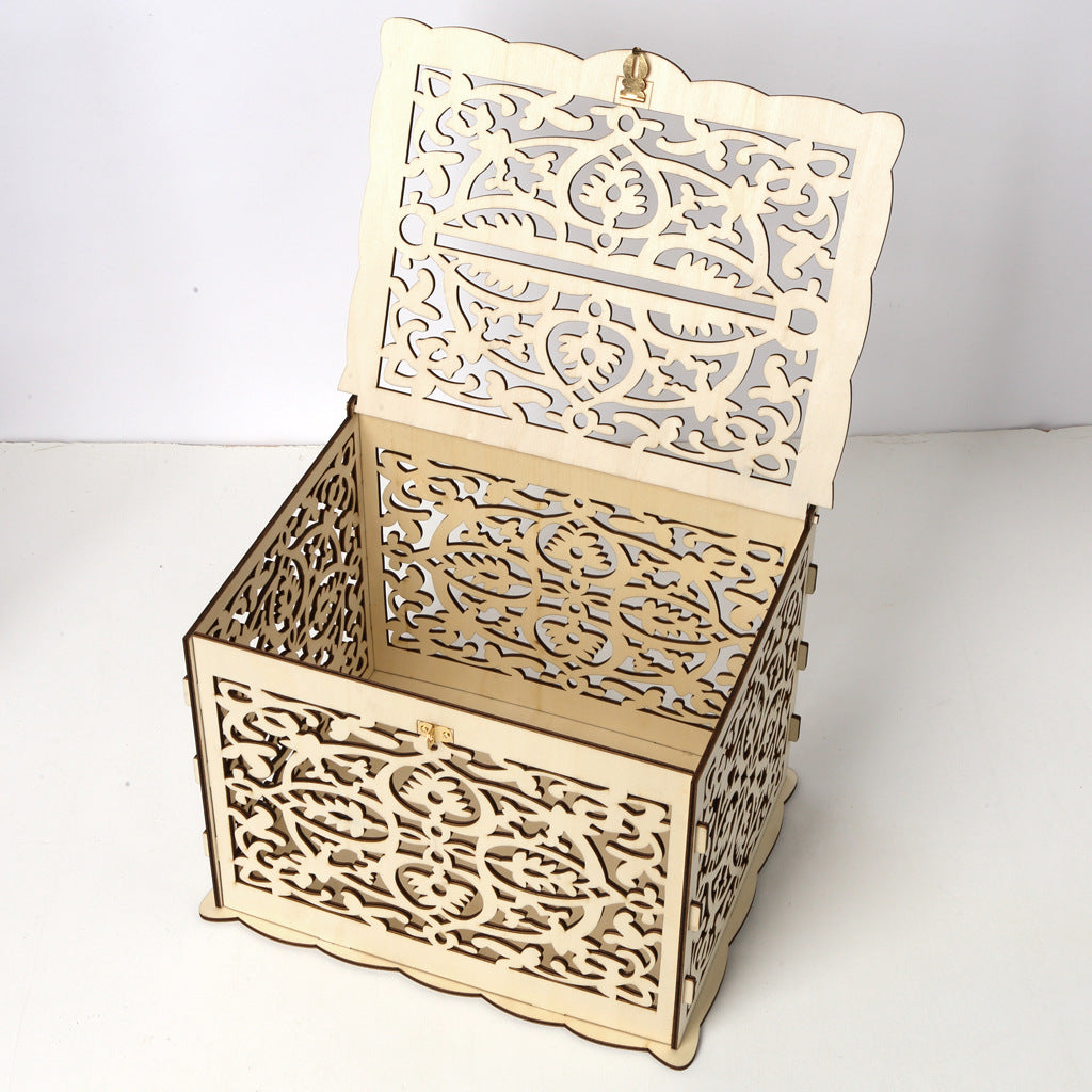 Wooden wedding card box