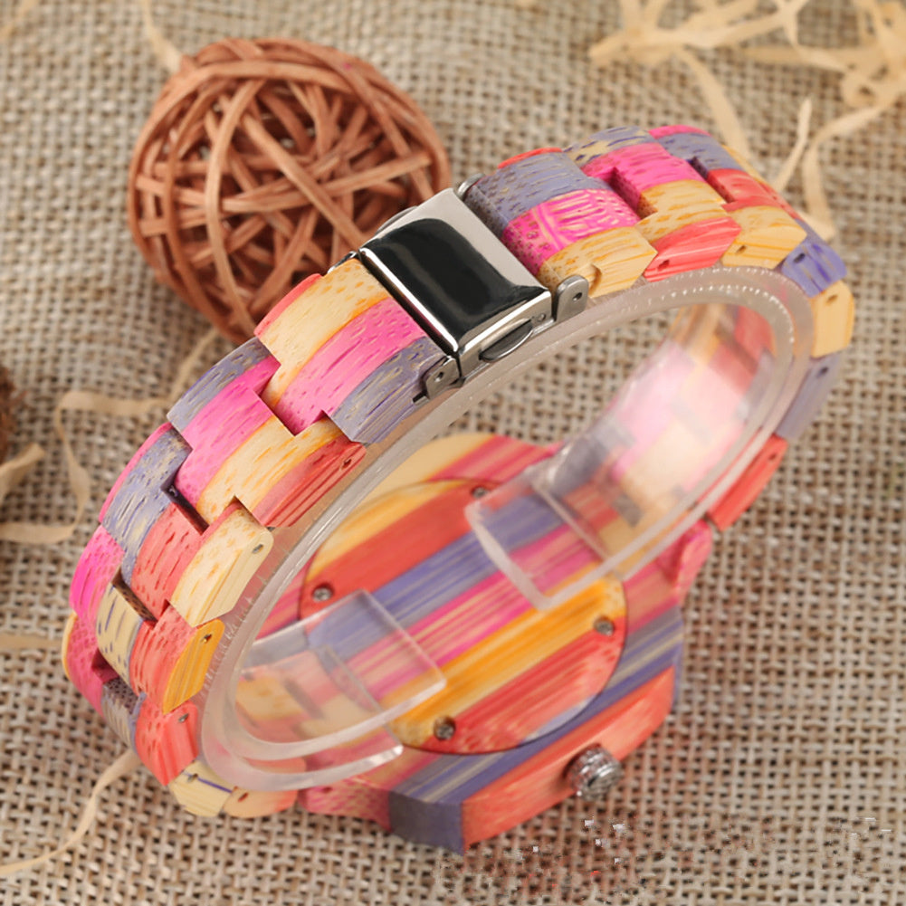 Fashion color bamboo wooden watch